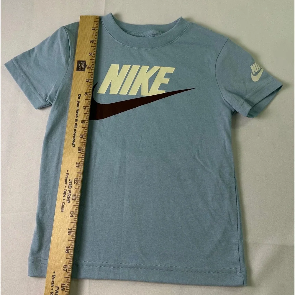 Nike‎ T-Shirt Kids Size XS (4) Blue Graphic Logo The Nike Tee 3-4 Years